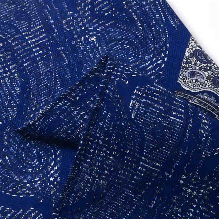 Elegant Silk Jacquard Pocket Square - Navy Blue Paisley Pattern Formal Accessory high quality